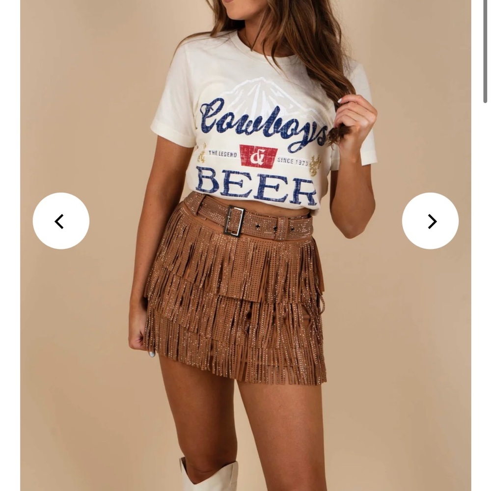 Blushing Brunette Fringe Skirt